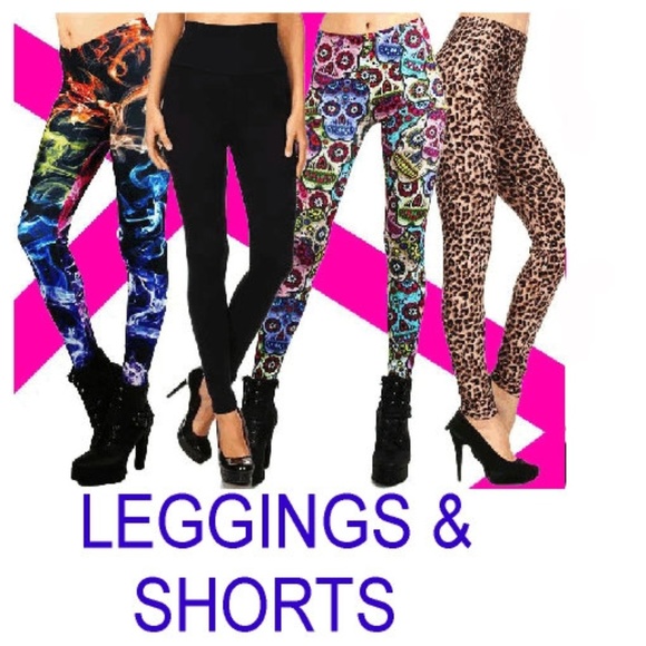 Regular and Plus leggings Skulls Tie Dye & Shorts